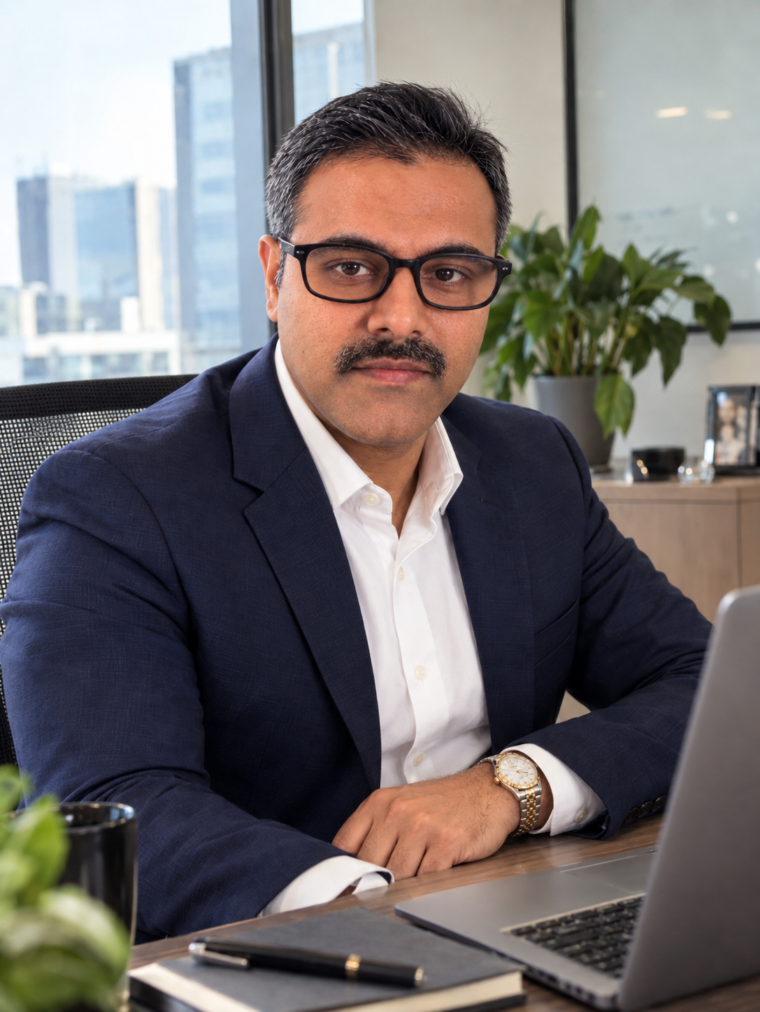 Rajorshee Banerjee at his desk
